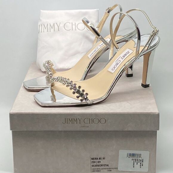 Jimmy Choo Meira Embellished Patent Leather Sandals size 40 - Picture 13 of 15